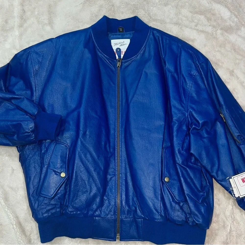 VTG 90s Michael Hoban Blue Leather U.S. AIR FORCE Wheremi Men's 3XL - Picture 3 of 6